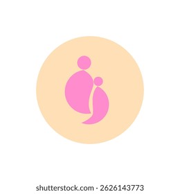 Vector icon of mother and baby design on white background