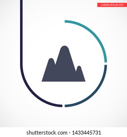 Vector icon the mountains 10 EPS . Lorem Ipsum Illustration design