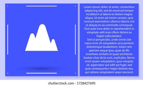 Icono vector de las montañas 10 EPS . Lorem Ipsum Diseño de ilustración