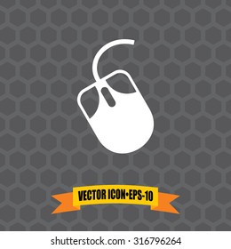 Vector Icon of Mouse on Dark Gray Background. Eps.10.
