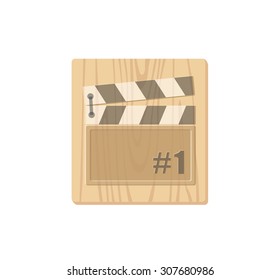 vector icon of movie slate