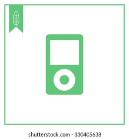 Vector icon of mp3 player with blank display