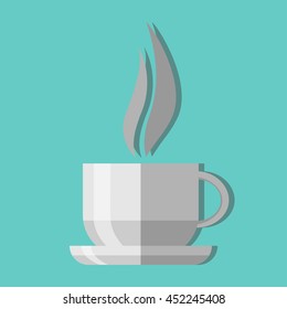 Vector icon mug of hot coffee, tea, cocoa in flat style. For graphic and web design.