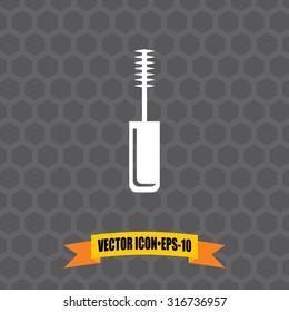 Vector Icon of Muscara on Dark Gray Background. Eps.10.