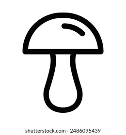 Vector icon of a mushroom, representing fungi, food, and nature. Editable stroke.