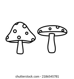 Vector icon of mushroom with white background 