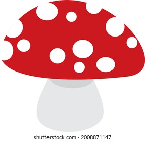 vector icon mushroom, white, toadstool, fly agaric, chanterelle, butter dish