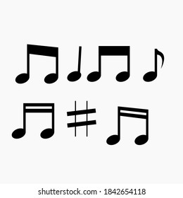 Icono del vector - Nota musical del icono del vector - Nota de música del vector