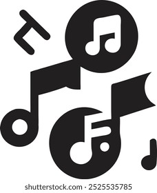 Ícone vetorial de música e música