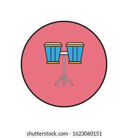 vector icon, musical bongos shape