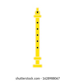 vector icon, musical flute shape