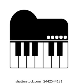 vector icon of musical instrument, piano