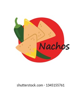 Vector icon of nachos. Mexican food