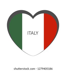Vector icon of national Italian flag, tricolor illustration