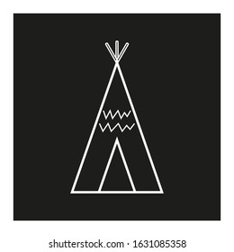 vector icon, native american cabin