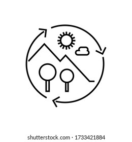 Vector icon. Natural energy image. Ecosystem. Line icon.