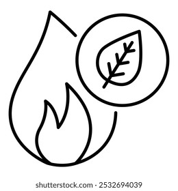 Vector icon of Natural Gas. This icon illustrates a flame, representing natural gas as a clean energy source. Ideal for energy conservation, sustainability campaigns, and clean energy discussions.