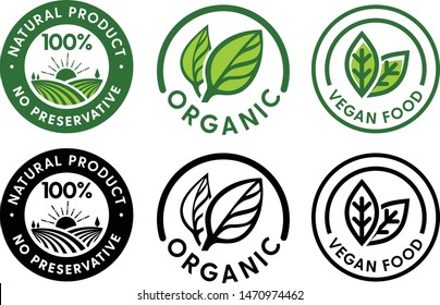 Vector icon of Natural Product, Organic, Vegan Food 