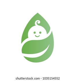 Vector icon nature, organic and safety for baby