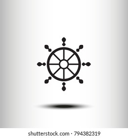 Vector icon nautical helm wheel.