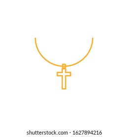 vector icon with necklace shape with crucifix