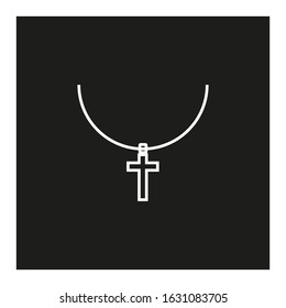 vector icon with necklace shape with crucifix