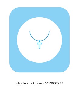 vector icon with necklace shape with crucifix