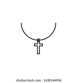 vector icon with necklace shape with crucifix