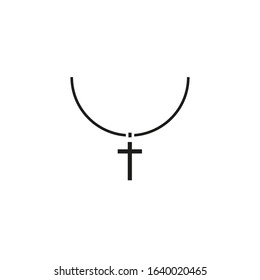 vector icon with necklace shape with crucifix