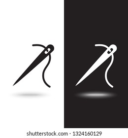 Vector icon needle on black and white background
