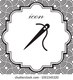 Vector icon needle on a geometric background