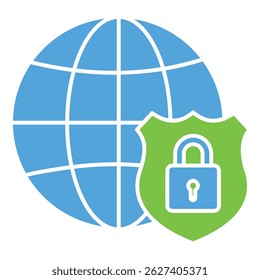 Vector Icon For Network Security With Shield And Encryption Protection