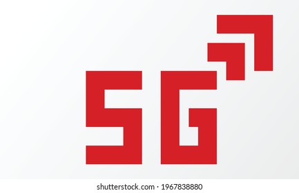 Vector icon network sign 5G. 5g internet technology symbol in minimalism style. Business logo infographic. Vector template design for creative business concept, banner, workflow layout.