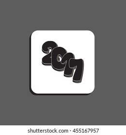 Vector icon for the new 2017. Happy New 2017 year