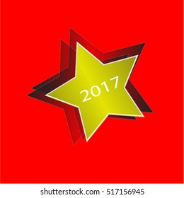 vector icon new year 2017 illustration on background