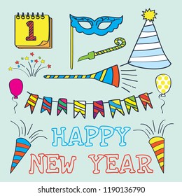vector icon new year, to make banners, posters, children's calendars and others. vector illustration