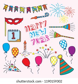 vector icon new year, to make banners, posters, children's calendars and others. vector illustration