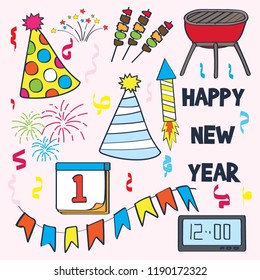 vector icon new year, to make banners, posters, children's calendars and others. vector illustration