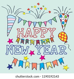 vector icon new year, to make banners, posters, children's calendars and others. vector illustration
