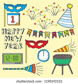 vector icon new year, to make banners, posters, children's calendars and others. vector illustration