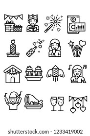 Vector icon of the new year's black-themed gradient color collection