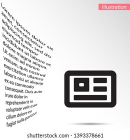 Vector icon newspaper 10 EPS . Lorem Ipsum Illustration design