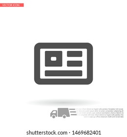Vector icon newspaper 10 EPS . Lorem Ipsum Illustration design