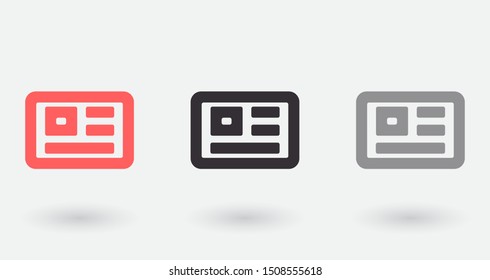 Vector icon newspaper 10 EPS . Lorem Ipsum Illustration design