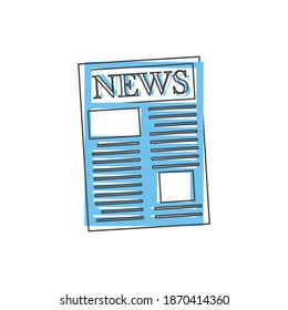 Vektorsymbol Zeitungskarikatur auf weißem, isoliertem Hintergrund.