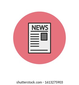 vector icon with newspaper shape formed with simple shapes
