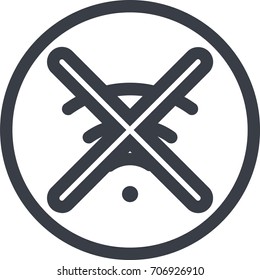 Vector Icon of a no connection in line art style. Pixel perfect. Player and multimedia icon.