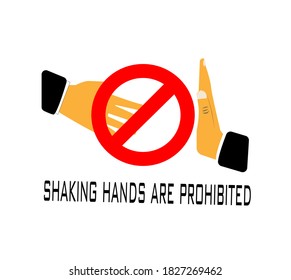 Vector icon of no handshaking.Do not contact eps 10