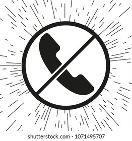 vector icon no phone against the background of the rays