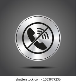 vector icon no phone metallic isolated on dark background